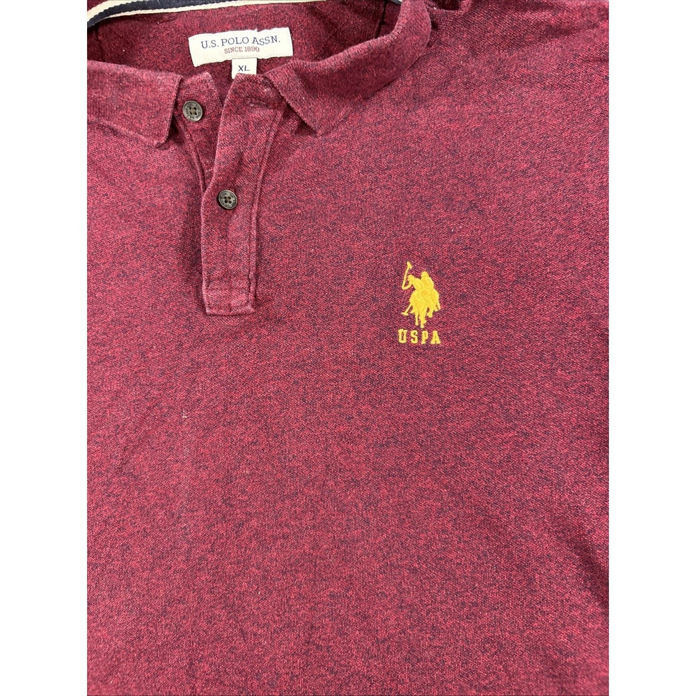 U.S. Polo Assn Polo Shirt Mens XL Purple Luxury Feel White Logo Casual